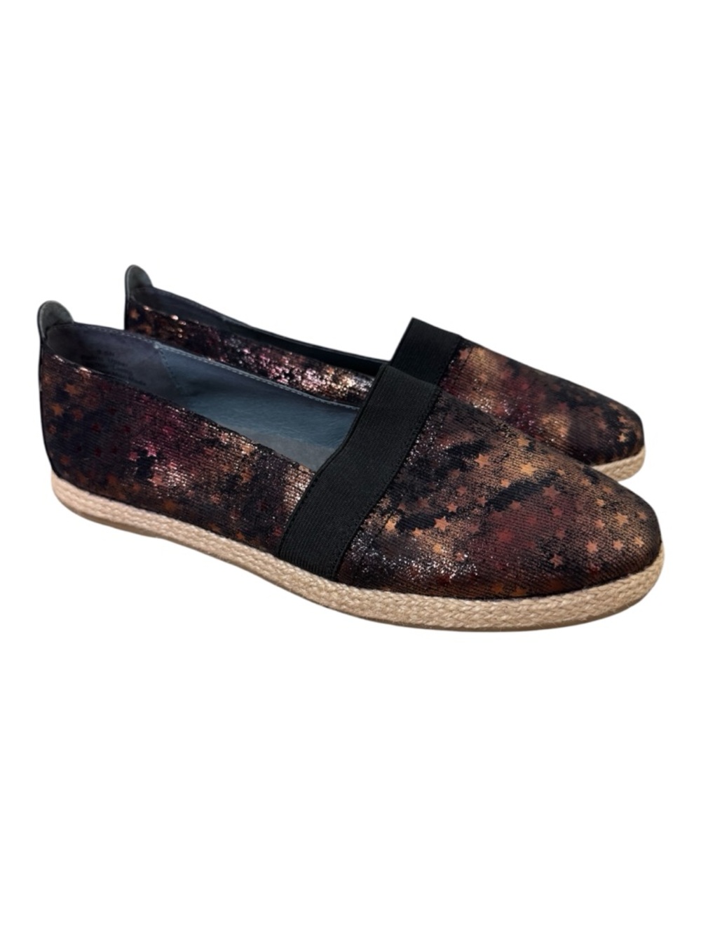David Tate Slip-On Espadrille Flats in Metallic Brown Multi NEW Size 8.5